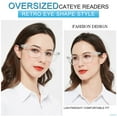 thumbnail image 2 of MARE AZZURO Cat Eye Reading Glasses Women Oversized Readers 1.0 1.25 1.5 1.75 2.0 2.25 2.5 2.75 3.0 3.5 4.0 5.0 6.0 (Transparent, 3.50)with Flexible Spring Hinge, Polycarbonate Lens, 2 of 6