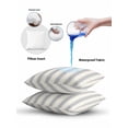 thumbnail image 5 of Waterproof Outdoor Throw Pillows with Inserts 12"x20", Blue Striped Soft Decorative Pillowcases for Couch Bedroom, Modern Stripes Farmhouse Pillow Covers for Sofa Living Room, 5 of 8