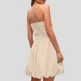 thumbnail image 3 of DJskiyers Women Strapless Mini Dress Tube Top Bubble Skirt Short Dress Off Shoulder Corset Top Balloon Dress Club Party, 3 of 8