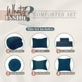 thumbnail image 4 of Mocassi 10pc Pleated Bed-in-a-Bag, Ruched Ruffle Comforter Set Featuring Decorative Pillows and Fitted Sheet Full/Queen, Navy, 4 of 5