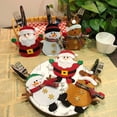 thumbnail image 2 of Disfraz de soporte para cubiertos de Navidad Meskcv 6 uds alce muñeco de nieve Papá Noel, 2 of 5