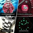 thumbnail image 6 of OLEVS Watches for Men Business Dress Luxury Casual Analog Quartz Stainless Steel Waterproof Luminous Date Men Wrist Watches reloj para hombre Red Dial, 6 of 13