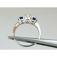 thumbnail image 6 of 1.85ct NATURAL BLUE SAPPHIRE DIAMONDS RING 14KT CLASSIC THREE BEAD SET, 6 of 8