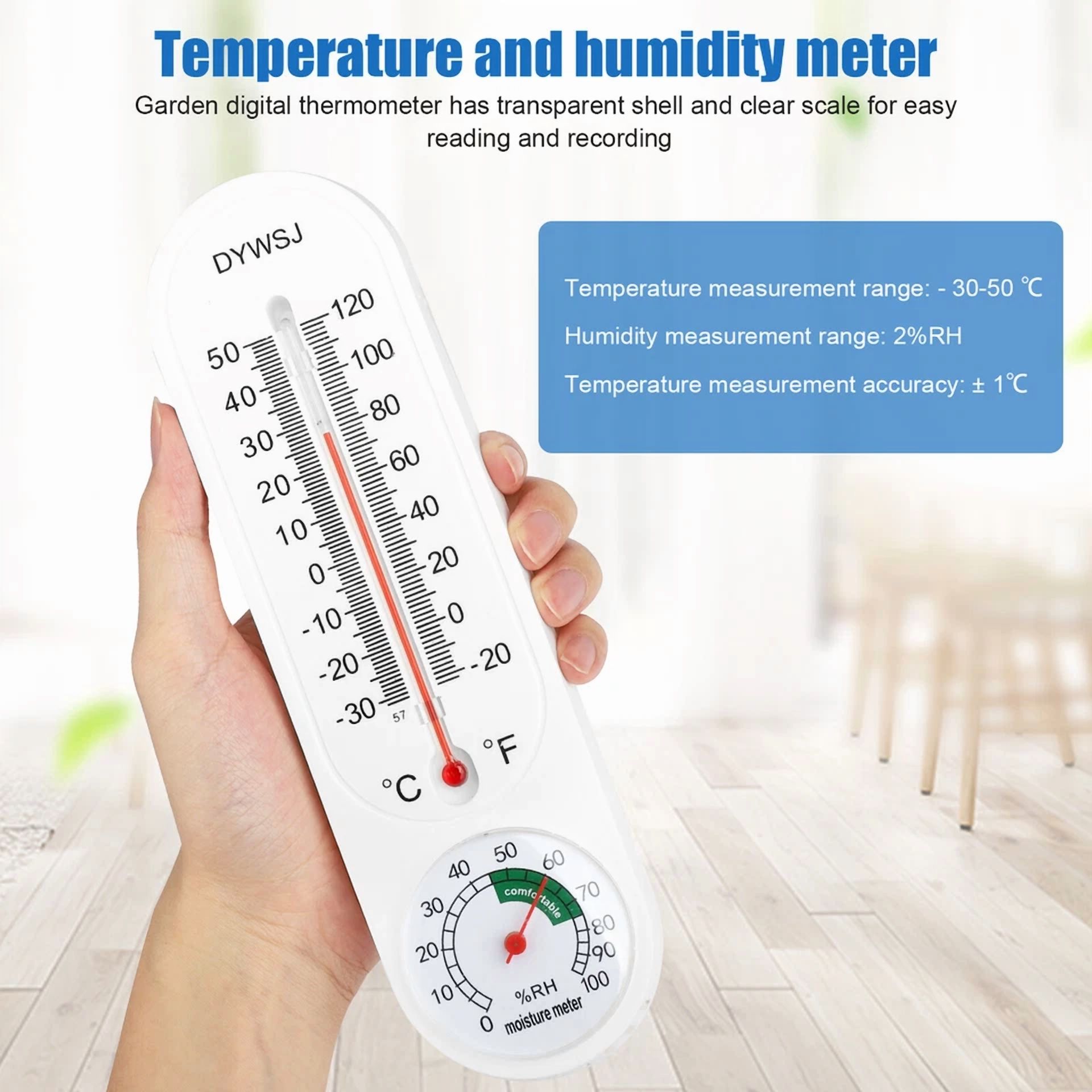 3 Pcs Wall Thermometers Garden Greenhouse Yard Humidity Meter For Indoor Outdoor