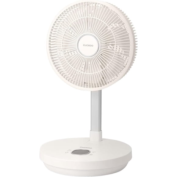 CUCKOO Ventilador de viaje recargable con 30 horas de funcionamiento, ventilador portátil para viajes con motor BLDC, altura ajustable, 4 modos de viento y 12 modos de velocidad, funciona con batería