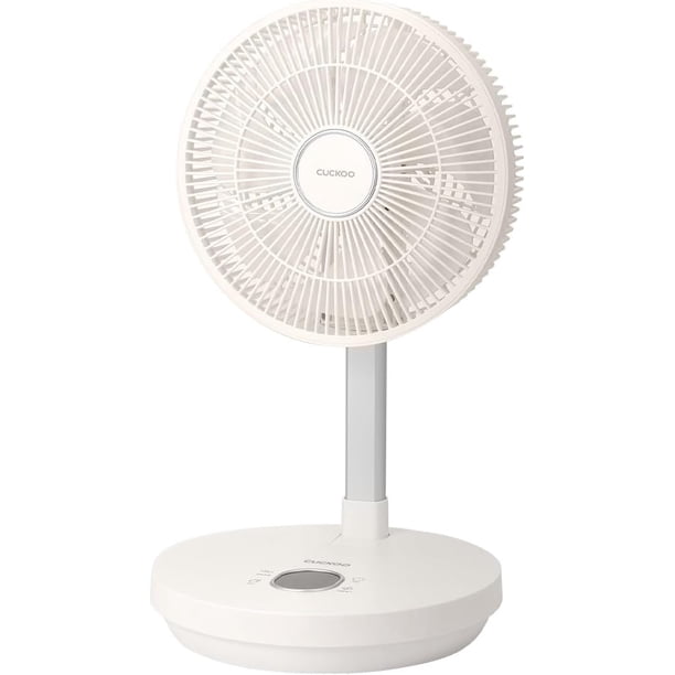 CUCKOO Ventilador de viaje recargable con 30 horas de funcionamiento, ventilador portátil para viajes con motor BLDC, altura ajustable, 4 modos de viento y 12 modos de velocidad, funciona con batería