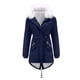 thumbnail image 1 of Abrigo largo cálido para mujer Sudadera con capucha Chaqueta de cuello Parkas de invierno delgadas Abrigos Fridja  po445, 1 of 7