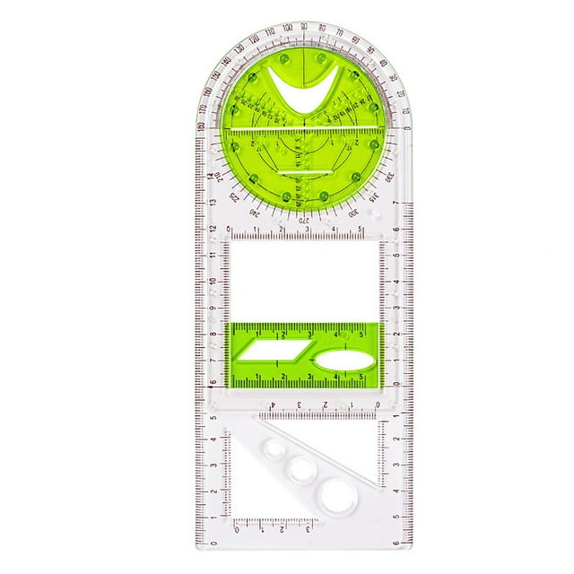 EGNMCR Règle de Mathématiques Multifonctionnelle pour Étudiant, Règle de Mathématiques Active Rotative Multifonctionnelle Modèle de Dessin Règle Multifonctionnelle