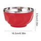 thumbnail image 2 of Tazón de Acero Inoxidable 304, Doble Capa para Niños, Original Sammy, Tazón de Sopa, Tazón de Arroz Aislado para Cena, Tazón Colorido para el Hogar, Rojo, 2 of 6