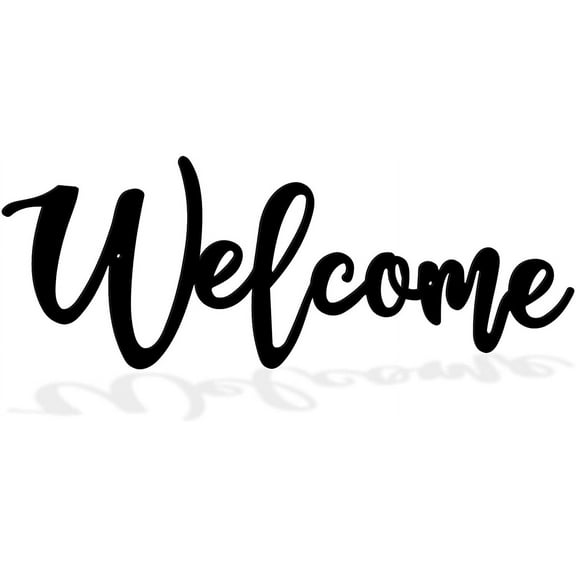 Welcome Metal Sign Wall Decor, Metal Cut out Receive Sign, Welcome Cutout Letters Hanging Wall Art for Home, Office, Living Room Decor