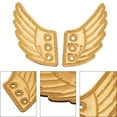 thumbnail image 6 of 1bag Cloth with Felt Shoe Decorations Shoe DIY Accessories Wing golden 110x70mm 3 pairs/bag, 6 of 6