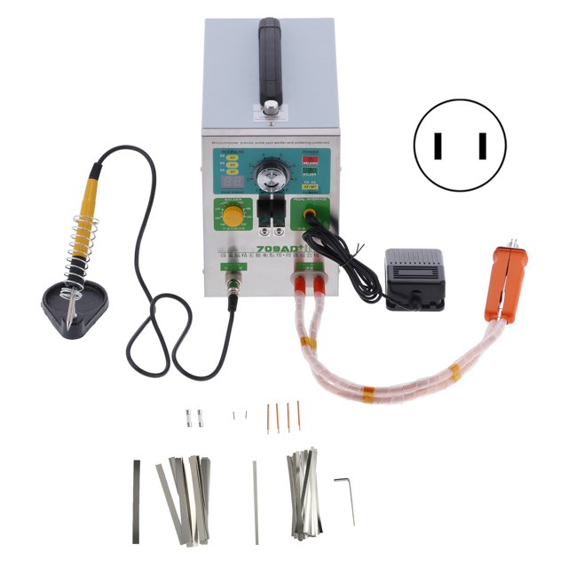 Soldador por puntos, máquina de pluma de soldadura LED automática de inducción con batería de litio de 3,2 kW, SUNKKO709AD + enchufe estadounidense de 110V