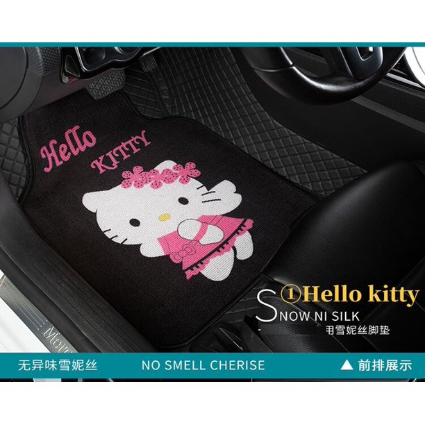 Sanrio-alfombra de Hello Kittys para puerta de coche, accesorio bonito, Mono de dibujos animados, Universal, fácil de limpiar, decoración Fivean unisex