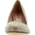 thumbnail image 3 of BONNIBEL WONDA-1 Womens Round Toe Low Heel Glitter Slip On Dress Pumps, Champagne, 9, 3 of 4