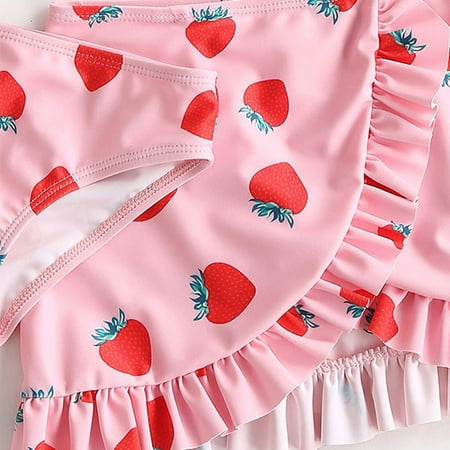 

Gubotare Toddler Baby Girl s 3 Piece Swimsuits Strawberry Prints Cute Bikini Bathing Suit Briefs Girls Bikini Racing Swimsuit Red 4-5 Years