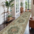 thumbnail image 4 of YOUFORTONG 3x16 Washable Oriental Hallway Runner Rug, Floral Distressed Soft Carpet, Waterproof Stain Resistant Non-Shedding for Indoor Kitchen Bedroom,Green, 4 of 6