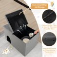 thumbnail image 5 of WoofPaw Cat Litter Box Enclosure, Hidden Litter Box Furniture Ottoman with Urine Proof Litter Mat, Flip-up Lid, Dog Proof Cat Washroom Bench Storage Cabinet, Cat Box Enclosure (Grey), 5 of 9