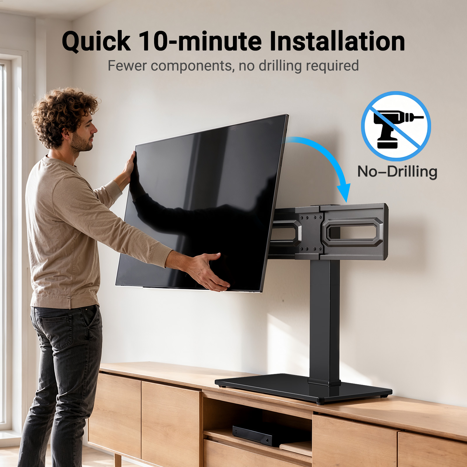 MountFTV Universal Tabletop TV Stand 32-75", Max 99 lbs photo 7