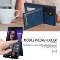 thumbnail image 5 of Dteck Case for Samsung Galaxy S22 Ultra (6.8 inch) 2022, RFID Blocking Material Card Slots Metal Button Closure Flip Wallet Case with Stand for Galaxy S22 Ultra 5G, Blue, 5 of 6