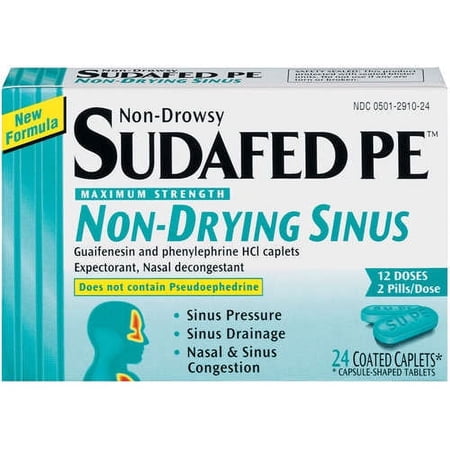 McNeil Sudafed PE Non-Drying Sinus, 24 ea