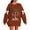 Brown, variant on Cmfcve Xmas Sweatshirts for Woman Plus Size Christmas Tree Bow Comfortable Holiday Tops Solid Color Drop Shoulder Pullover Cute Apparel