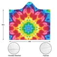 thumbnail image 3 of Wearable Blanket,Colorful Tie Dye Mandala Pattern Hooded Wearable Flannel Blanket for Adults & Teens,Winter Poncho Shawl Wrap Cape Cozy Anti-Pill,50"x60", 3 of 5