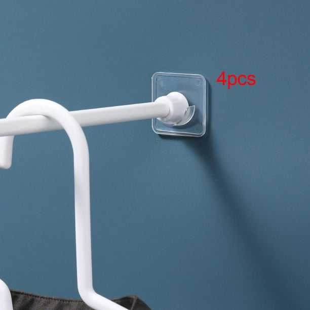 Luzkey Adhesive Shower Rod Holder Rod End Hanger Pole Brackets For Wardrobe Closet Hotel , 4pcs Other