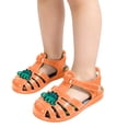 thumbnail image 6 of Viluyesy Boys Girls Jelly Sandals Closed Toe Fisherman Sandals Dinosaur Cartoon Summer Water Beach Shoes for Kids Orange Size 6-7 Years, 6 of 7