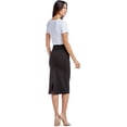 thumbnail image 2 of Fishers Finery Women's Ecofabric Ponte Stretch Below Knee Pencil Skirt; Pull On Midi Business Casual Wear (Black, L), 2 of 6