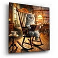 thumbnail image 2 of Epic Art 'Cat In Rocking Chair Reading' by Rey Klimt Acrylic Glass Wall Art, 24" x 24", 2 of 8