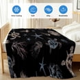 thumbnail image 4 of Black Coastal Cooling Blanket,Lightweight Breathable Summer Throw Blanket with Double Sided Cold Effect,Nautical Summer Beach Sea Turtle Starfish Picnic Blankets Bed Sheet for Hot Sleepers 40"x60", 4 of 8