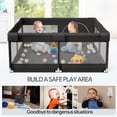 thumbnail image 4 of Pkinoicy Black Baby Playpen, 47"x47", Compact Play Area for Infants and Toddlers - Ideal for Apartments, 4 of 6