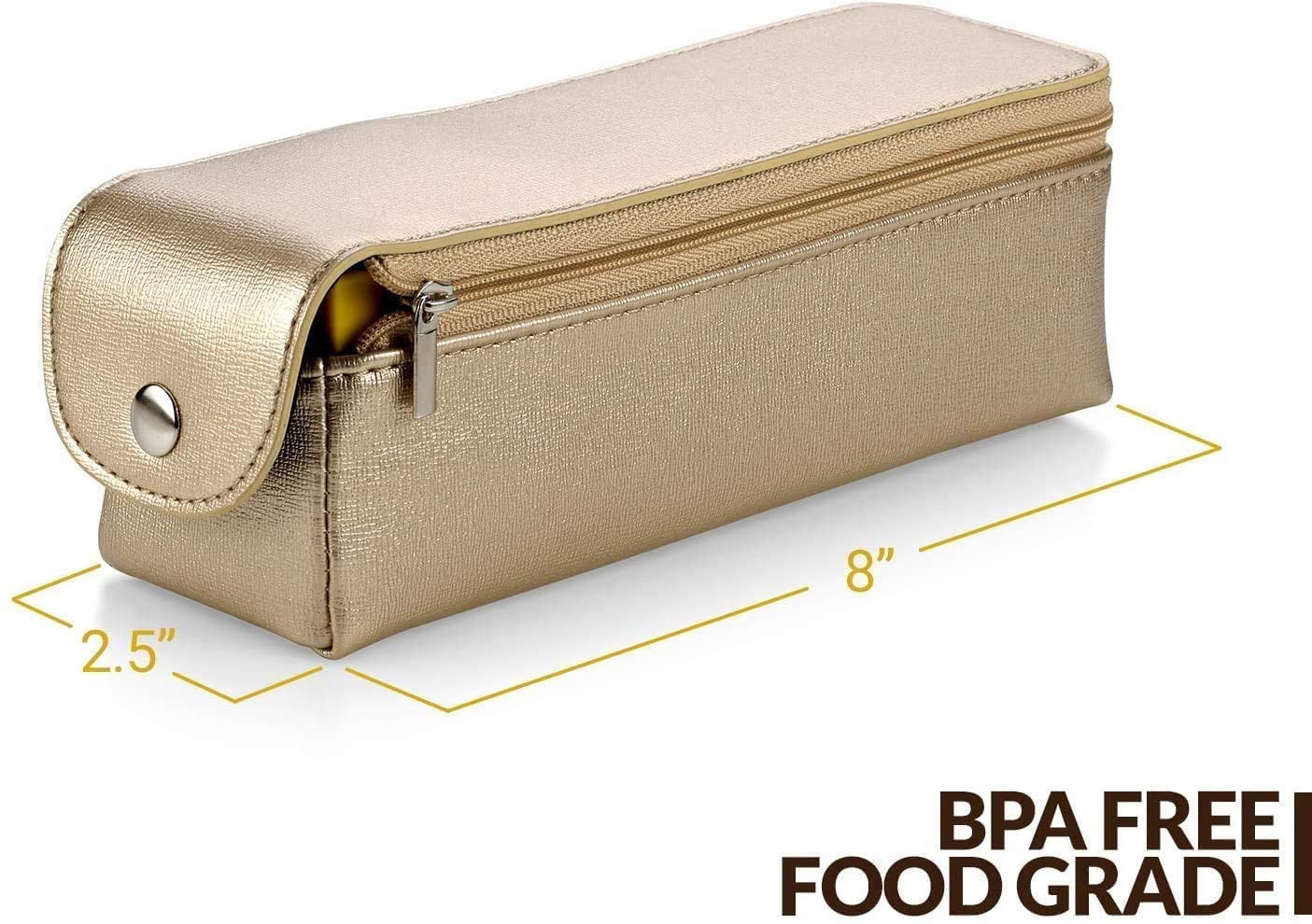 Large 7 Day Pill Planner Organizers Boxes Gold Leather Case -2 Pack by MEDca