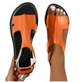 thumbnail image 5 of Sandals for Women 2025, Xunlbb Women's Fashion Casual Summer New Style Solid Color Mouth Buckle Hollow Wedge Sandals(Orange,Size:37), 5 of 7