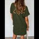 thumbnail image 5 of Vestido Mini Informal de Verano para Mujer, con Cuello Redondo, Corta y Canalé Verde XXL, 5 of 7