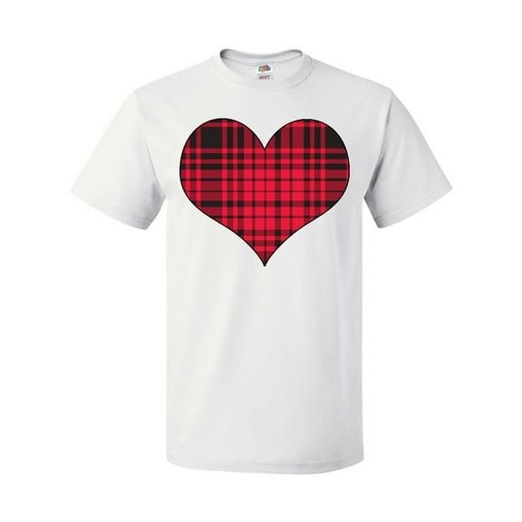 Inktastic Red Plaid Heart T-Shirt
