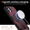 thumbnail image 5 of Strong Magnetic for iPhone 11 Case with Hidden Stand, Compatible with Mag-Safe, Military Grade Drop Protection, Built-in Kickstand for iPhone 11 Heavy Duty Shockproof Cover, Purple, 5 of 6