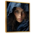 thumbnail image 2 of Designart "Woman'S Elegance In Indigo Incantations" Fashion Woman Floater Framed Canvas Wall Art, 2 of 5