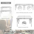 thumbnail image 6 of Costway 2PCS Folding Tables 8FT Height Adjustable Aluminum Picnic Table w/ Carrying Handle, 6 of 8