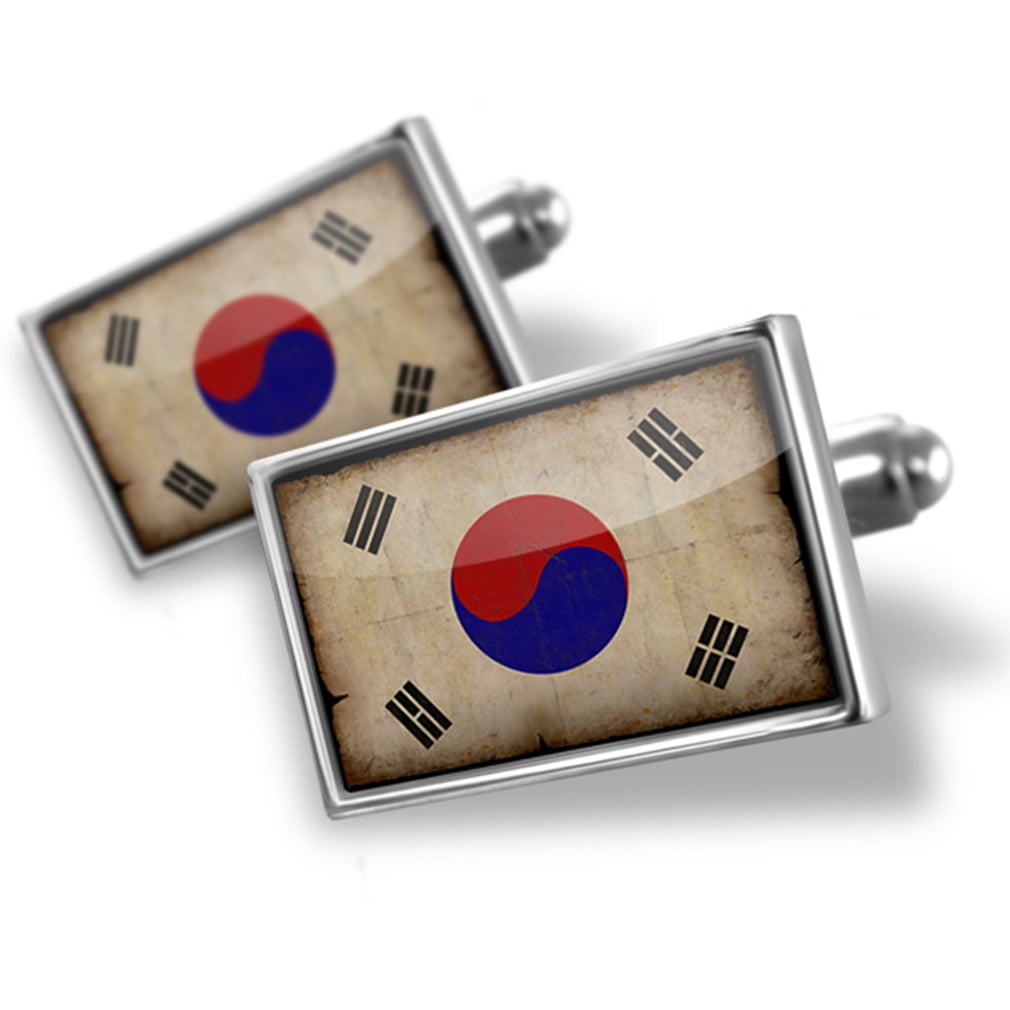 Cufflinks South Korea Flag with a vintage look NEONBLOND by NEONBLOND