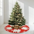 thumbnail image 4 of Christmas Tree Skirt Red Tree Skirts Samoyed Xmas Tree Skirt Tree Mat 48 Inch Dog Winter Christmas Decorations for Home, 4 of 6