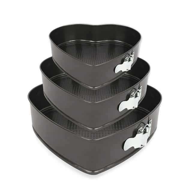 Juego de sartenes Springform 3 piezas en forma de corazón antiadherente desmontable Cake Pan Cheesecake Pan Bakeware Set DIY