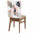 thumbnail image 2 of Navy Blue Pink Boho Dining Chair Back Cover Only, Modern Abstract Tropical Plant Set of 4 Chair Back Covers, Removable Washable for Dining Room, Banquet & Holiday Decoration, 2 of 9