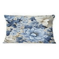 thumbnail image 3 of Designart "Whispering Blue Vintage Florals" Floral Printed Throw Pillow, 3 of 5