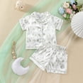 thumbnail image 2 of NIEWTR Girls 2 Piece Pajamas Set Button Down Pjs Ruffle Sleepwear Soft Comfortable Loungewear size 7-8(White,3-4 Years), 2 of 6