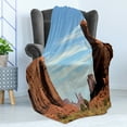 thumbnail image 4 of American Soft Flannel Fleece Blanket, United States Utah Colorado Plato The Mitten Butte Monument Valley Rocks Canyon Scenery, Cozy Plush for Indoor and Outdoor Use, 50" x 60", Brown, by Ambesonne, 4 of 5