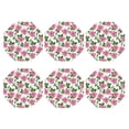 thumbnail image 2 of Pofeuu Rose Flowers Print Leather Coasters Set of 6, Round Cups Mugs Mat Pad for Home Kitchen Heat Resistant Drink Coasters,Octagon, 2 of 7