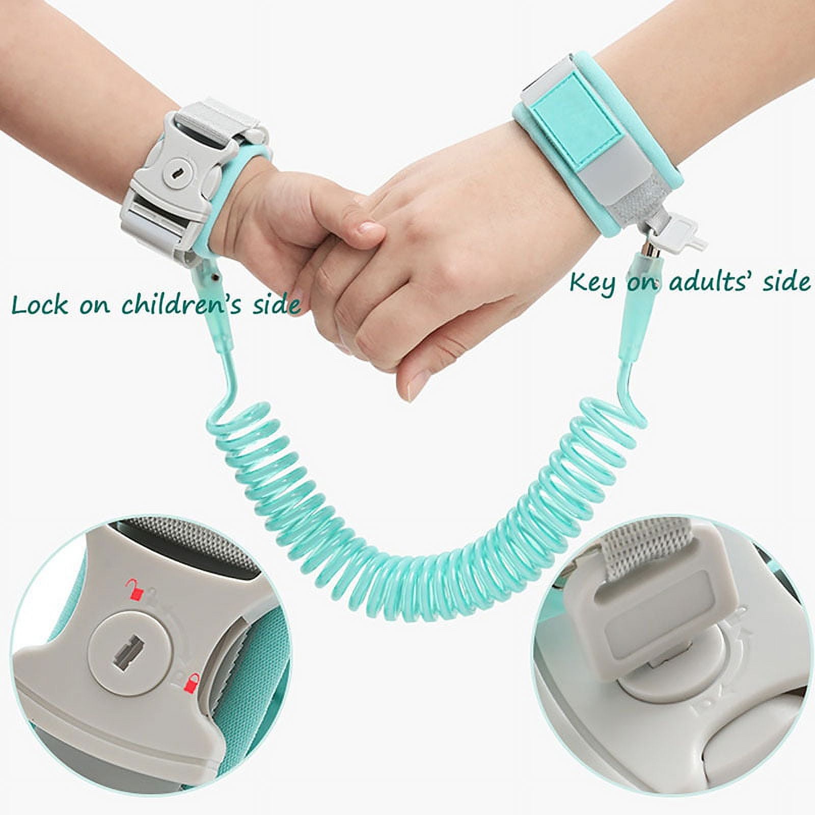 LNGOOR Toddler Kid Safety Anti-Lost Strap Link Harness Child Wrist Band Belt Reins (Blue, 79 in)