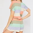 thumbnail image 3 of Kelon Ensembles de Pyjama pour Femmes Liquidation Soldes Pyjamas Mixtes pour Femmes Femmes Filles Mode Imprimé à Rayures Manches Courtes Shorts Pyjama Décontracté Ensemble, 3 of 9