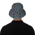 thumbnail image 5 of KLL Playful Foxes Forest Blues Bucket Hat for Women Men Packable Travel Beach Sun Hat Outdoor Rave Accessories Reflective Fisherman Cap, 5 of 7